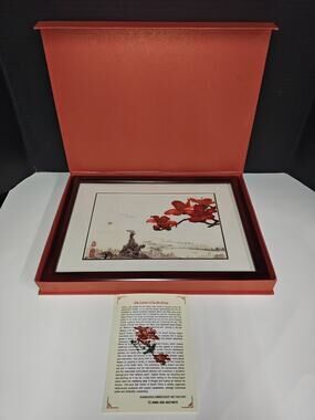 Cantonese Embroidery Kapok Silk Cotton Of South China Red Flowers Framed Decor